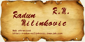 Radun Milinković vizit kartica